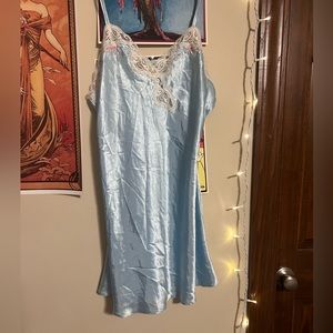 Light Blue Vintage Wendy Ann Floral Slip Dress